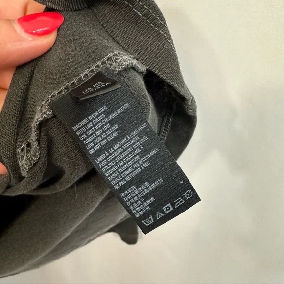 Free People Long Sleeve Cotton Relaxed Fit Top in Washed Black - Picture 10 of 11